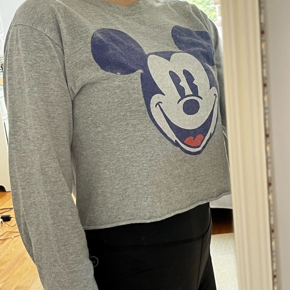 Mickey Mouse Grey Crop Top
